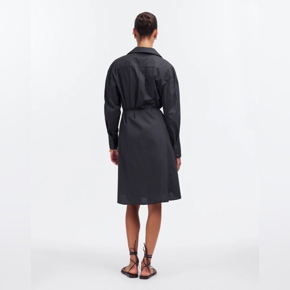 NWT Madewell Belted Mini Shirtdress in Black size medium - Picture 3 of 15